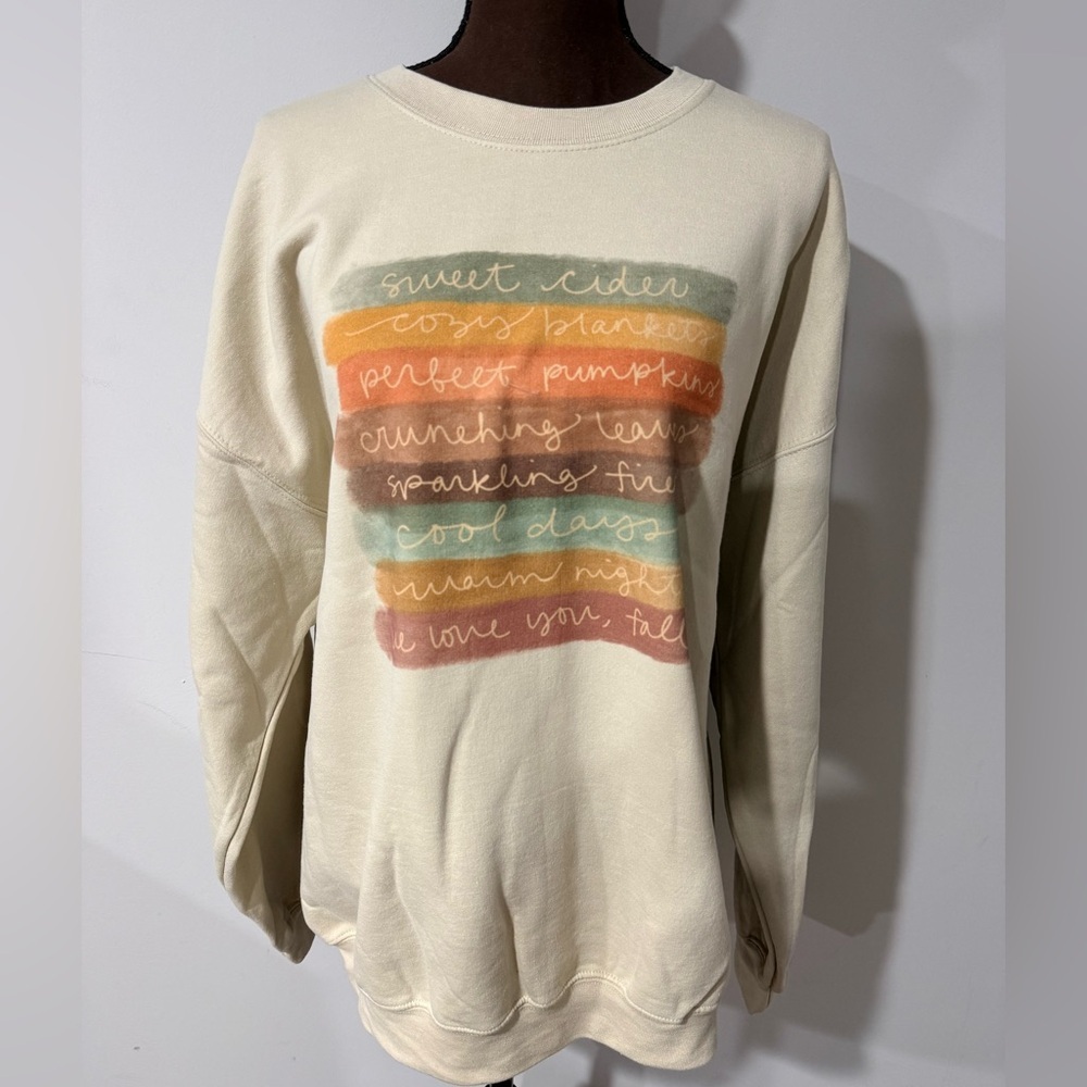 New FALL Cozy Graphic Sweatshirt SZ L XL great quality
